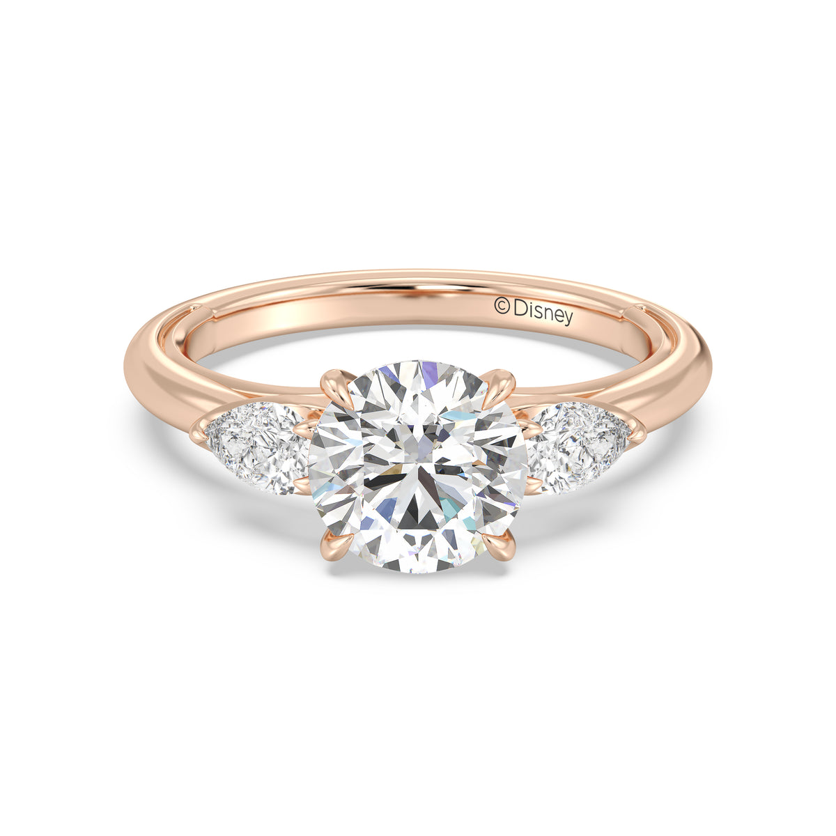 Enchanted Star Lab Grown Diamond And 14K Gold, Disney's Aurora Three Stone Engagement Ring