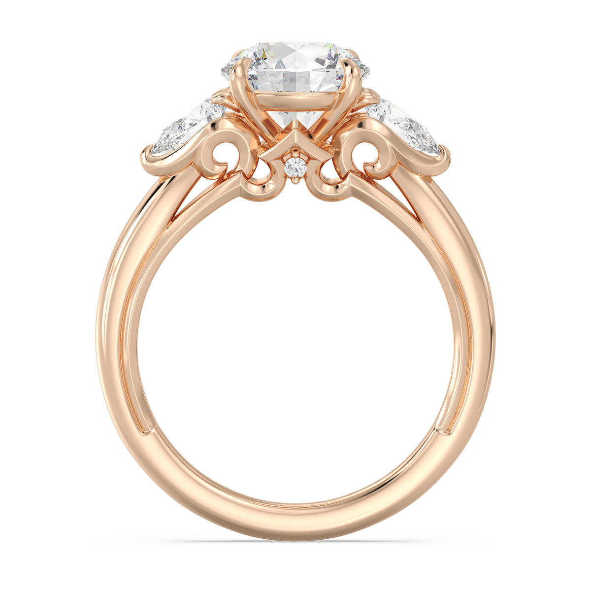 Enchanted Star Lab Grown Diamond And 14K Gold, Disney's Aurora Three Stone Engagement Ring