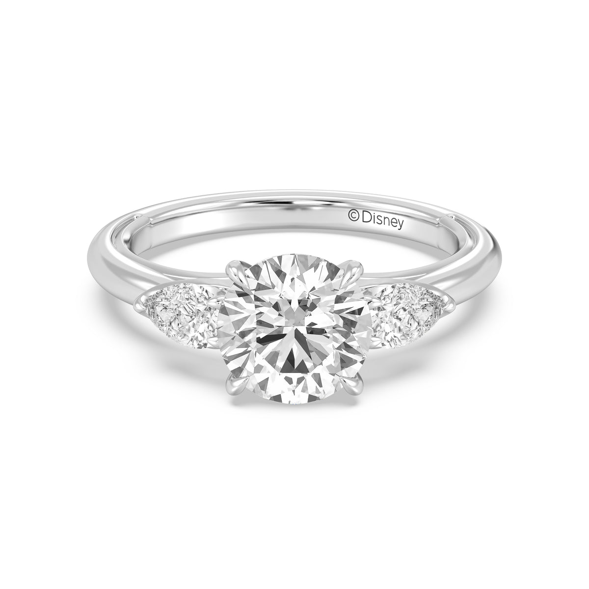 Enchanted Star Lab Grown Diamond And 14K Gold, Disney's Aurora Three Stone Engagement Ring