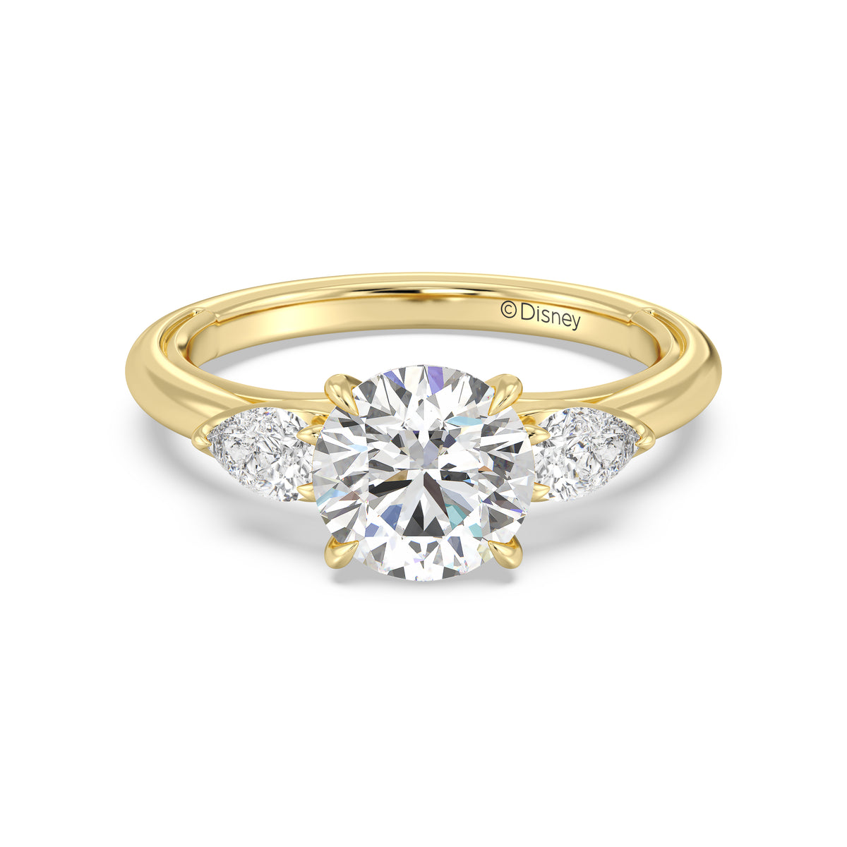 Enchanted Star Lab Grown Diamond And 14K Gold, Disney's Aurora Three Stone Engagement Ring