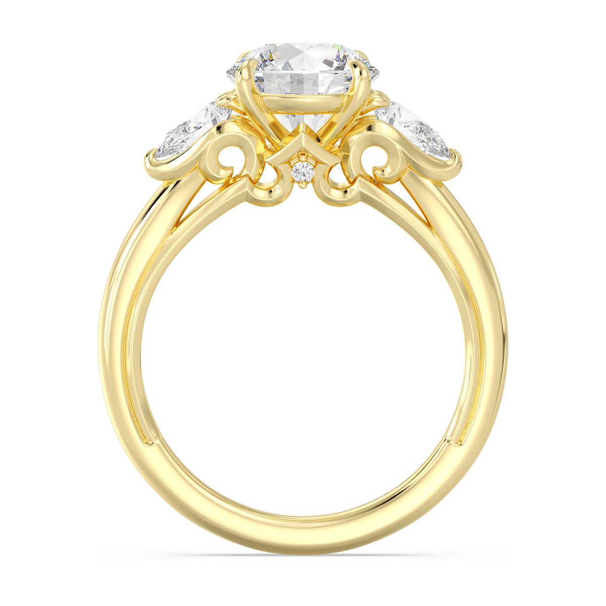 Enchanted Star Lab Grown Diamond And 14K Gold, Disney's Aurora Three Stone Engagement Ring