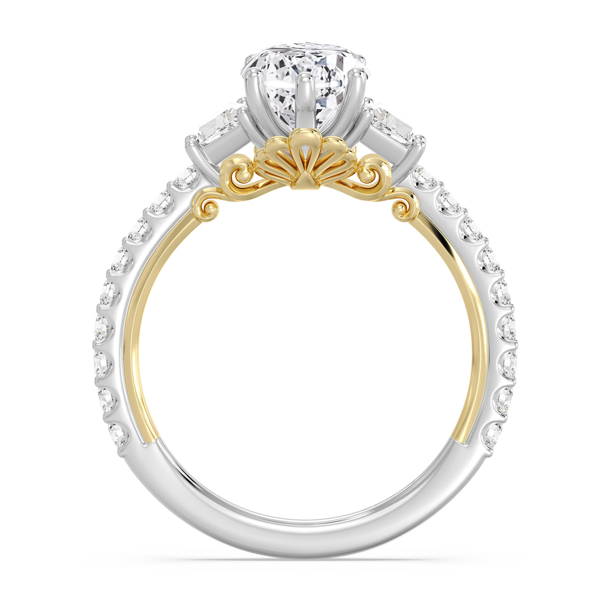 Enchanted Star Lab Grown Diamond And 14K Gold, Disney's Ariel Shell Engagement Ring