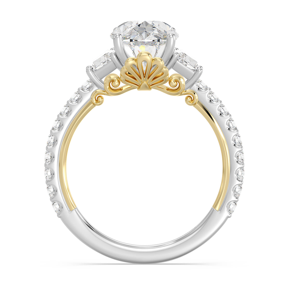 Enchanted Star Lab Grown Diamond And 14K Gold, Disney's Ariel Shell Engagement Ring