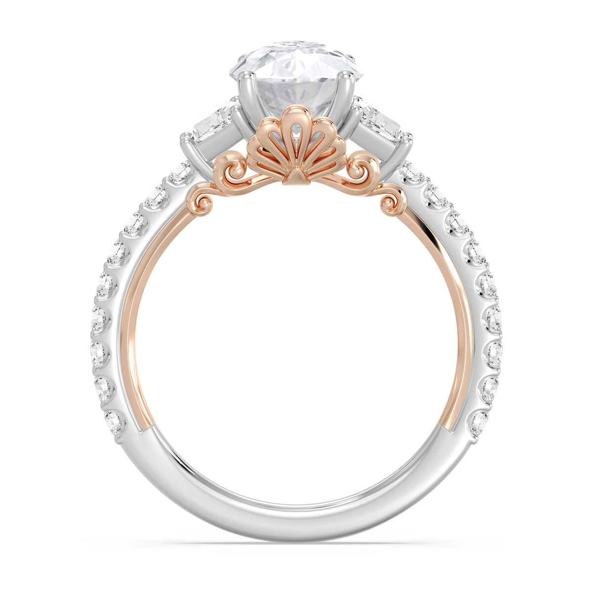 Enchanted Star Lab Grown Diamond And 14K Gold, Disney's Ariel Shell Engagement Ring