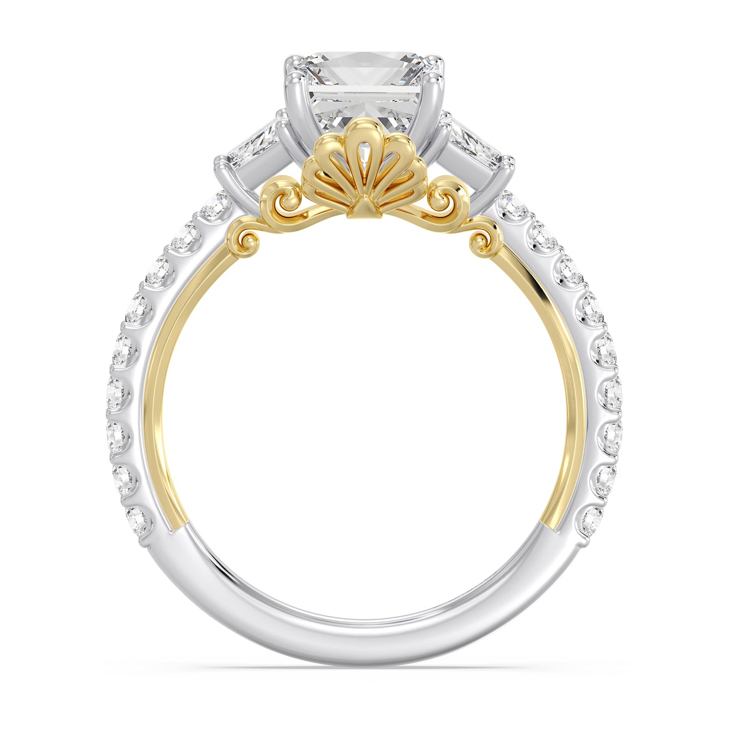 Enchanted Star Lab Grown Diamond And 14K Gold, Disney's Ariel Shell Engagement Ring