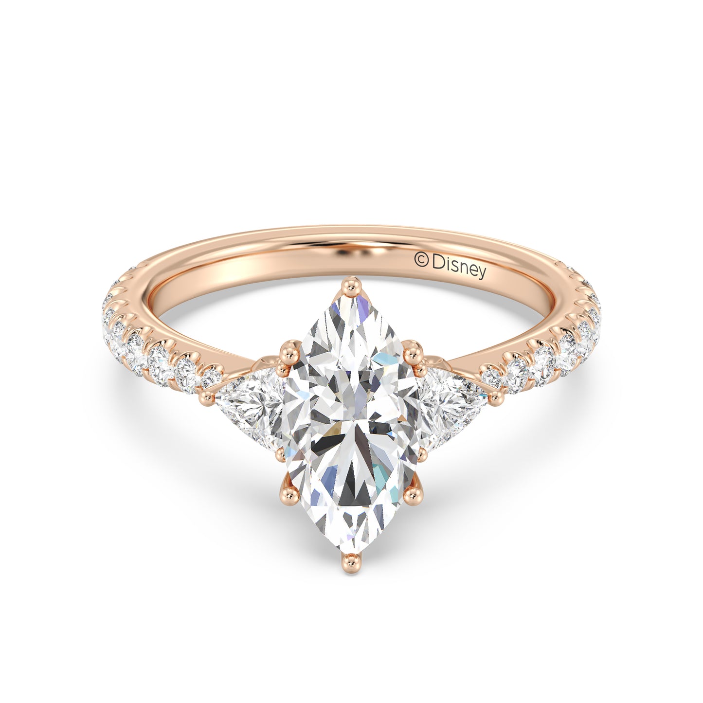 Enchanted Star Lab Grown Diamond And 14K Gold, Disney's Rapunzel Three Stone Engagement Ring