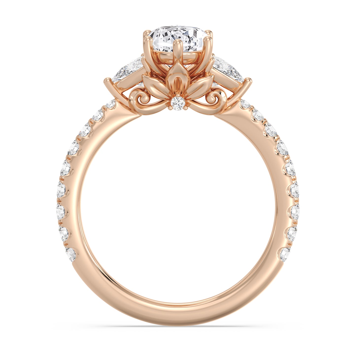 Enchanted Star Lab Grown Diamond And 14K Gold, Disney's Rapunzel Three Stone Engagement Ring