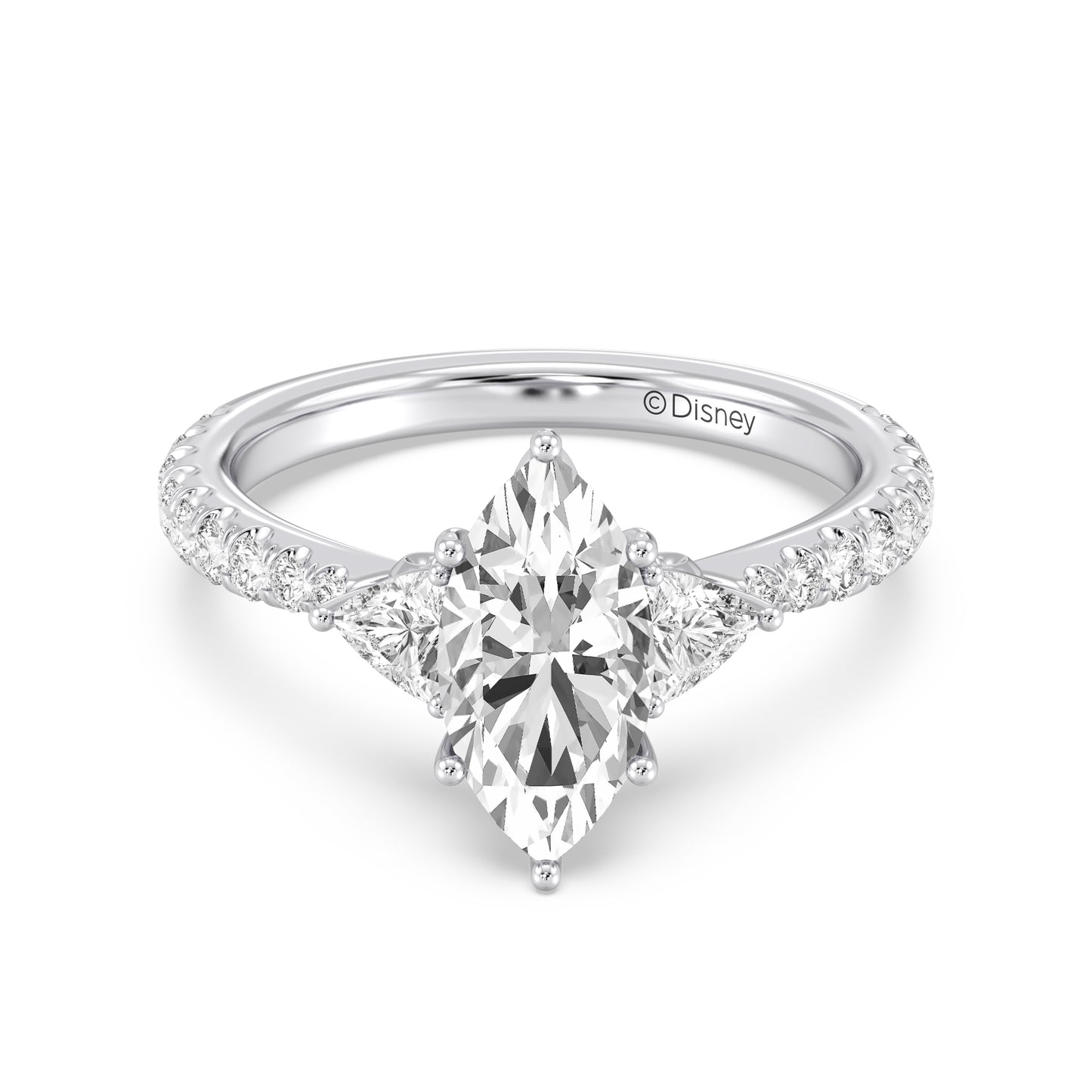 Enchanted Star Lab Grown Diamond And 14K Gold, Disney's Rapunzel Three Stone Engagement Ring