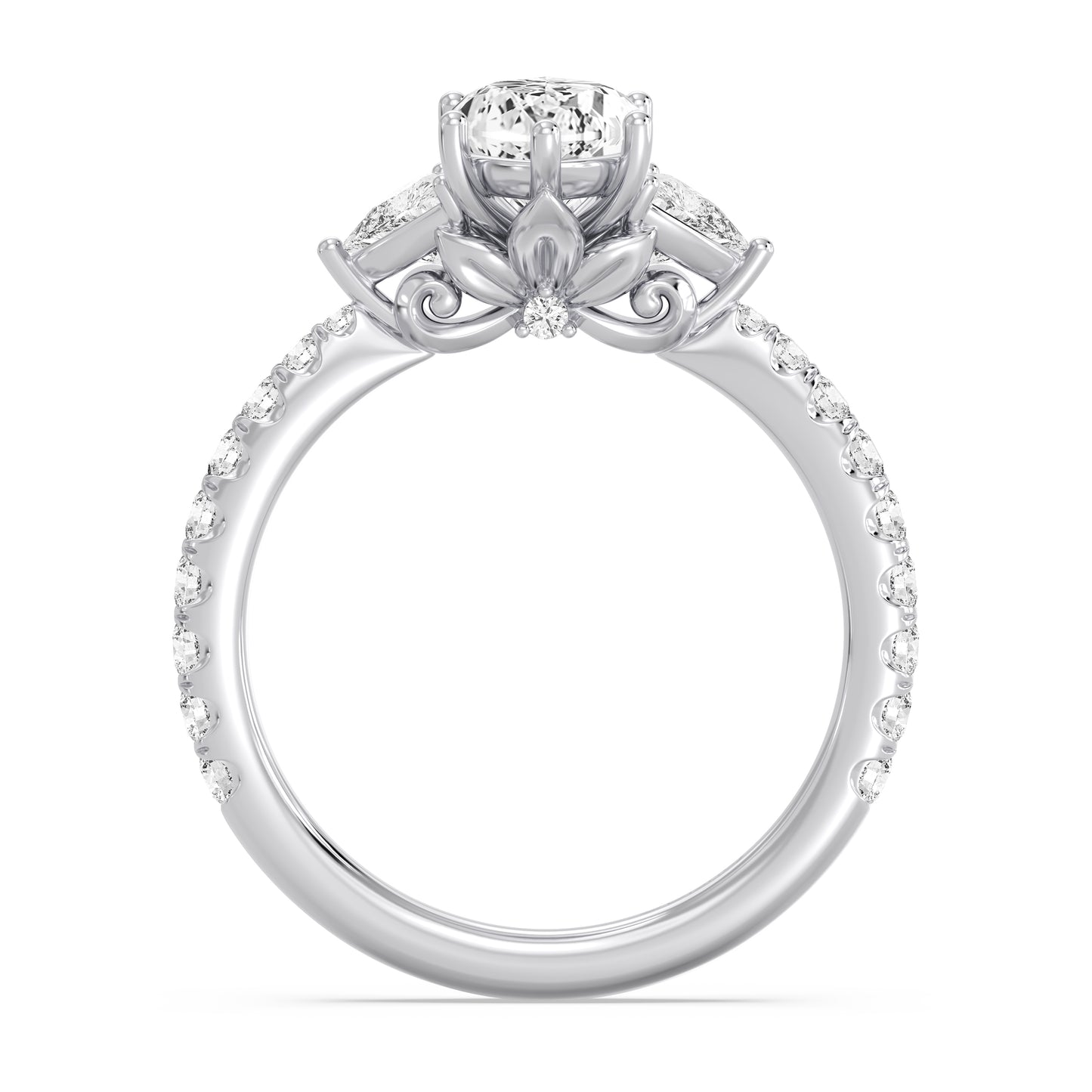 Enchanted Star Lab Grown Diamond And 14K Gold, Disney's Rapunzel Three Stone Engagement Ring