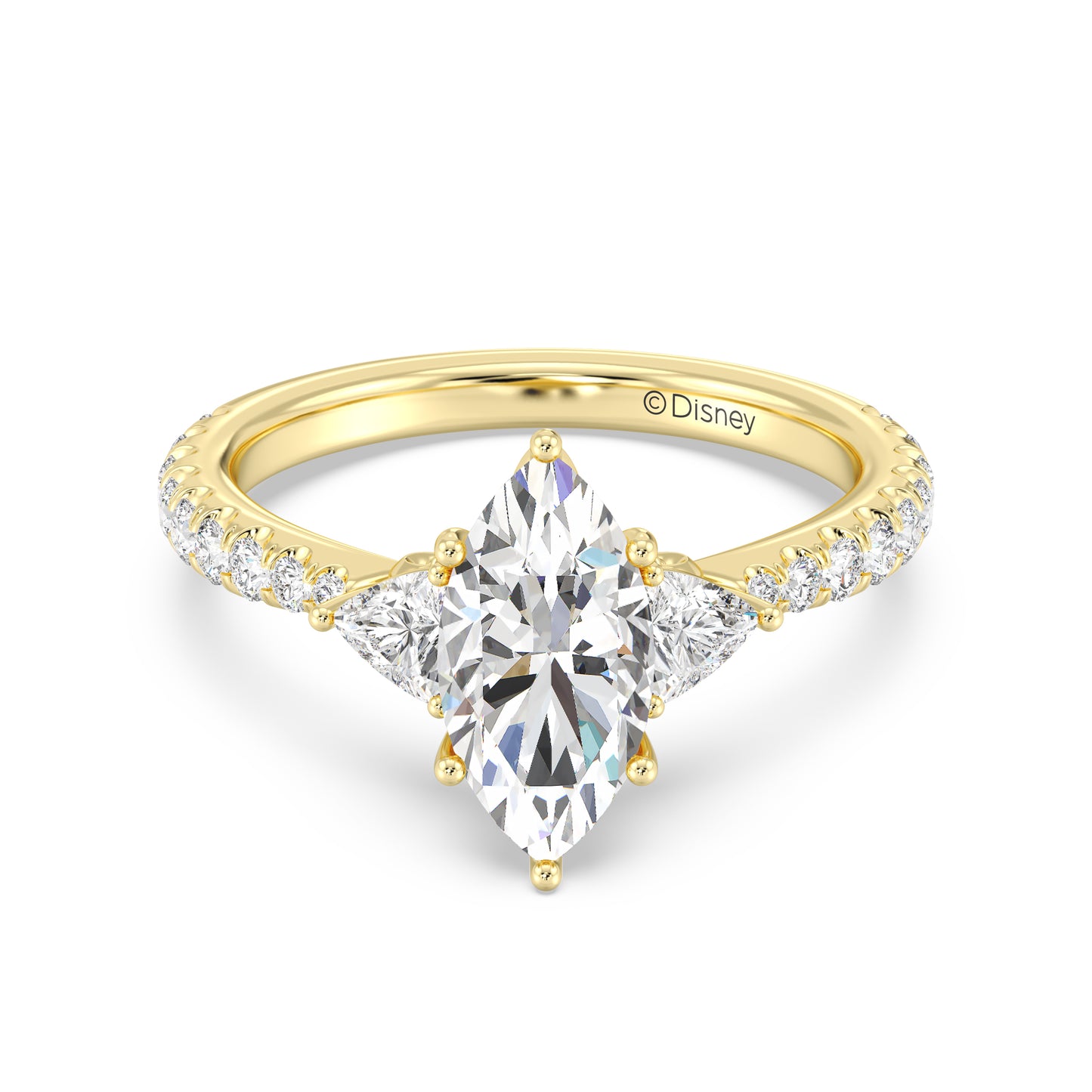 Enchanted Star Lab Grown Diamond And 14K Gold, Disney's Rapunzel Three Stone Engagement Ring