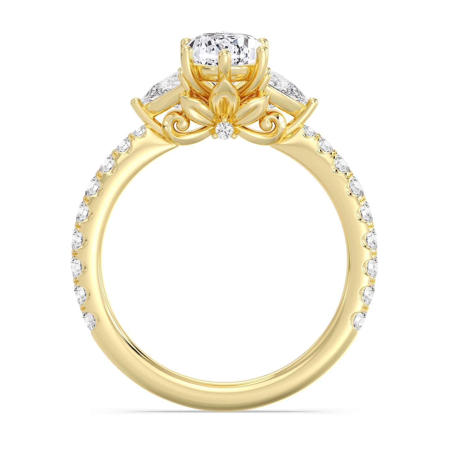 Enchanted Star Lab Grown Diamond And 14K Gold, Disney's Rapunzel Three Stone Engagement Ring