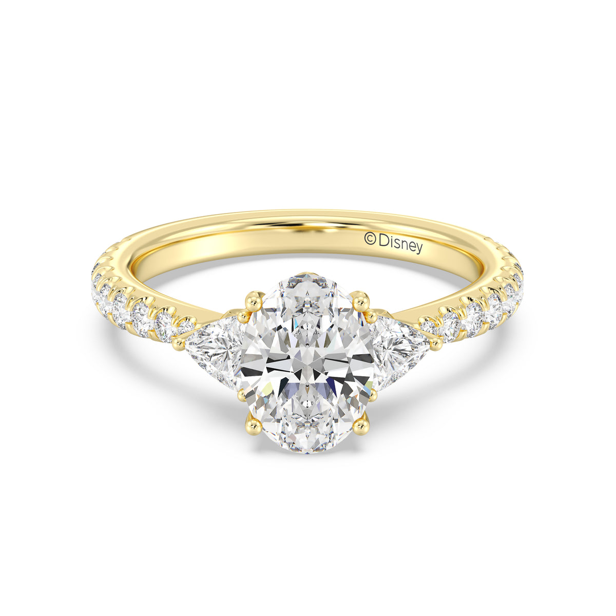 Enchanted Star Lab Grown Diamond And 14K Gold, Disney's Rapunzel Three Stone Engagement Ring