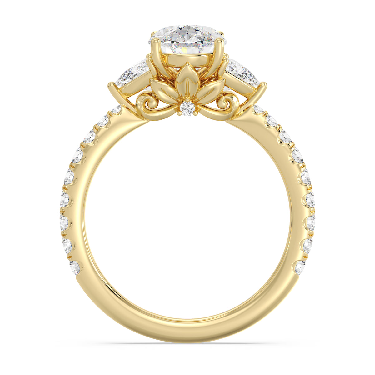 Enchanted Star Lab Grown Diamond And 14K Gold, Disney's Rapunzel Three Stone Engagement Ring