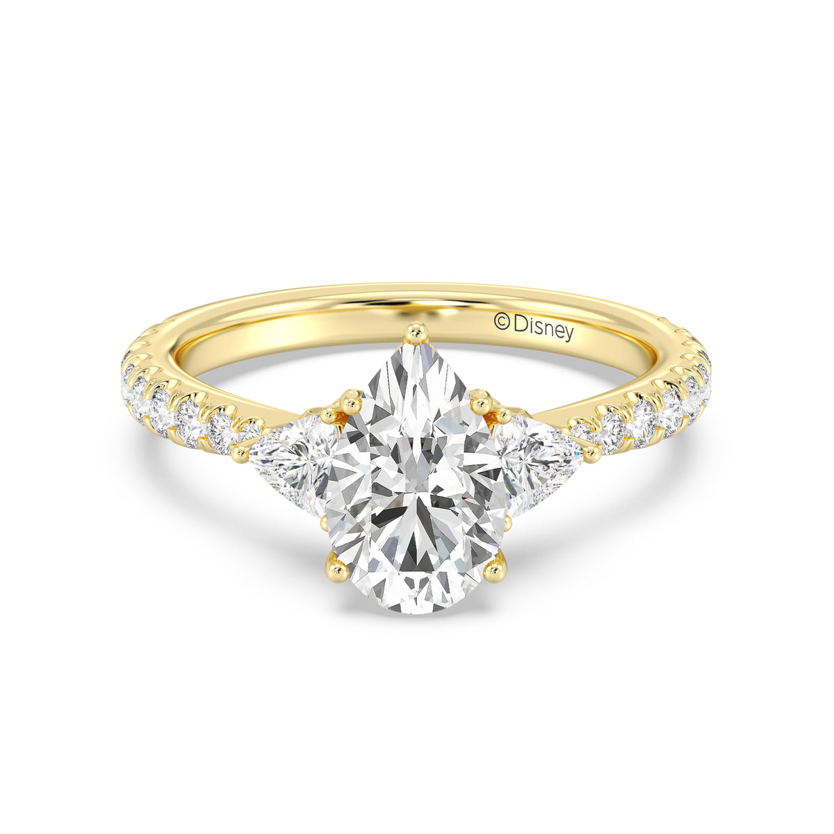 Enchanted Star Lab Grown Diamond And 14K Gold, Disney's Rapunzel Three Stone Engagement Ring
