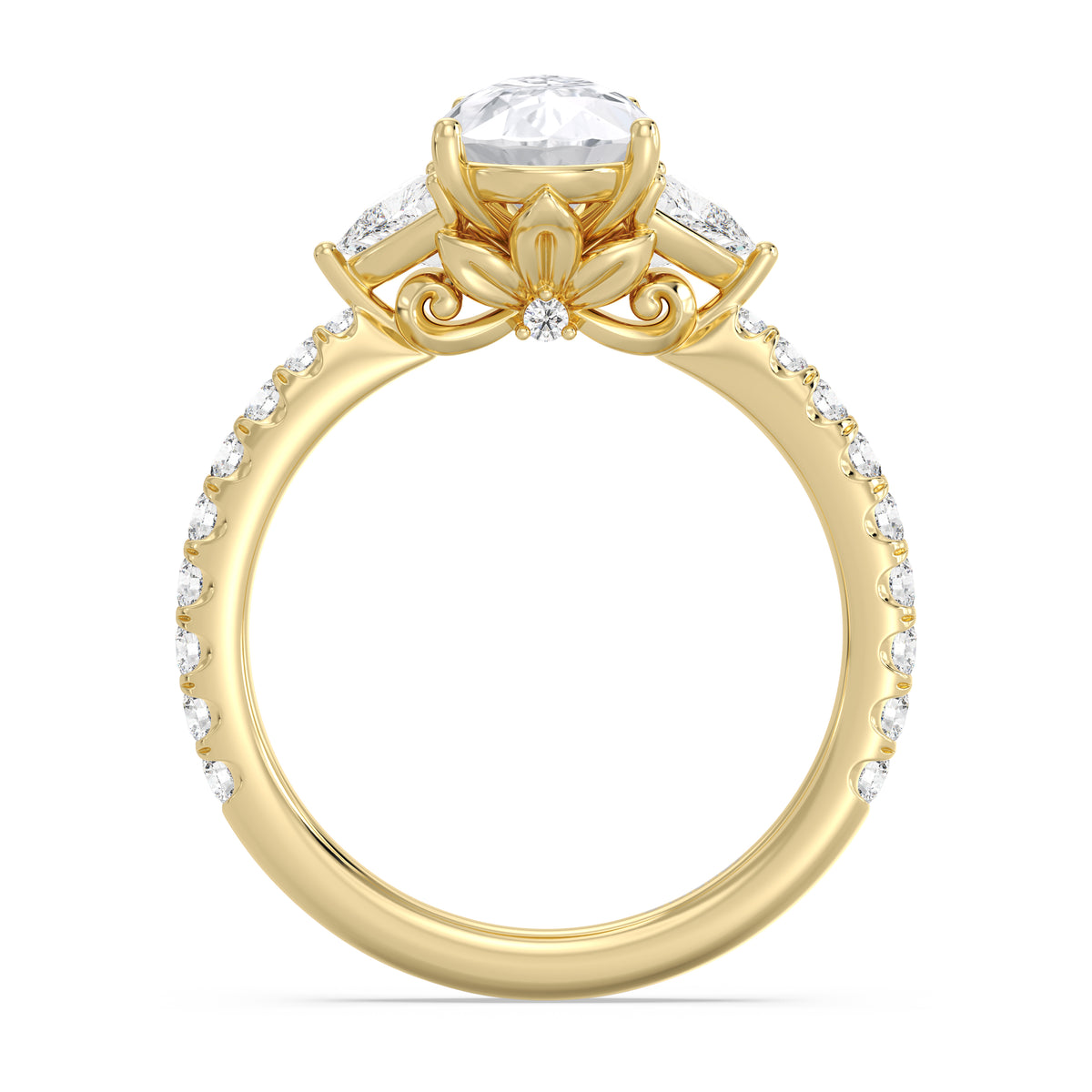 Enchanted Star Lab Grown Diamond And 14K Gold, Disney's Rapunzel Three Stone Engagement Ring