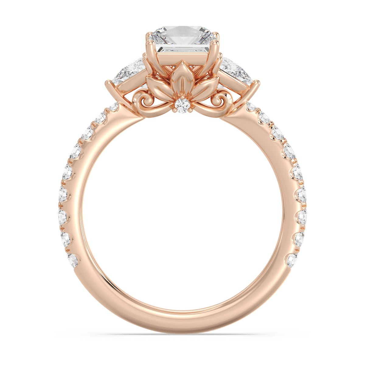Enchanted Star Lab Grown Diamond And 14K Gold, Disney's Rapunzel Three Stone Engagement Ring