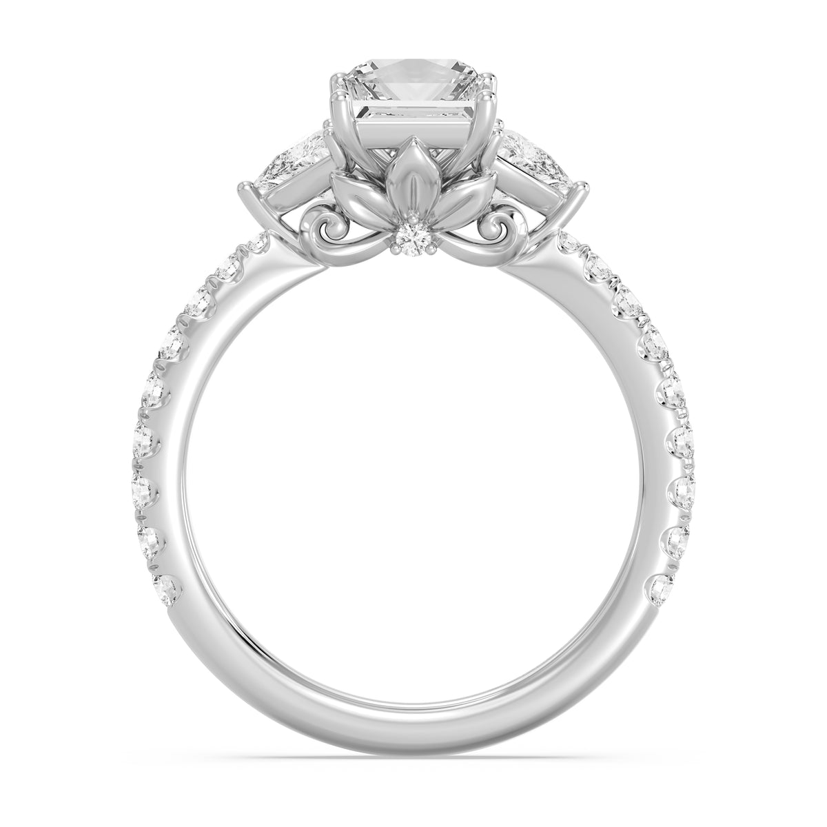 Enchanted Star Lab Grown Diamond And 14K Gold, Disney's Rapunzel Three Stone Engagement Ring