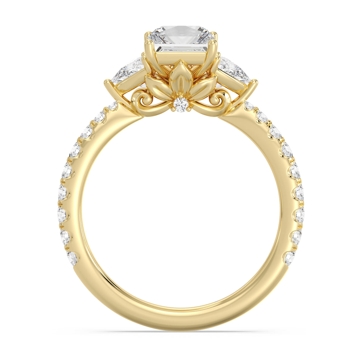 Enchanted Star Lab Grown Diamond And 14K Gold, Disney's Rapunzel Three Stone Engagement Ring