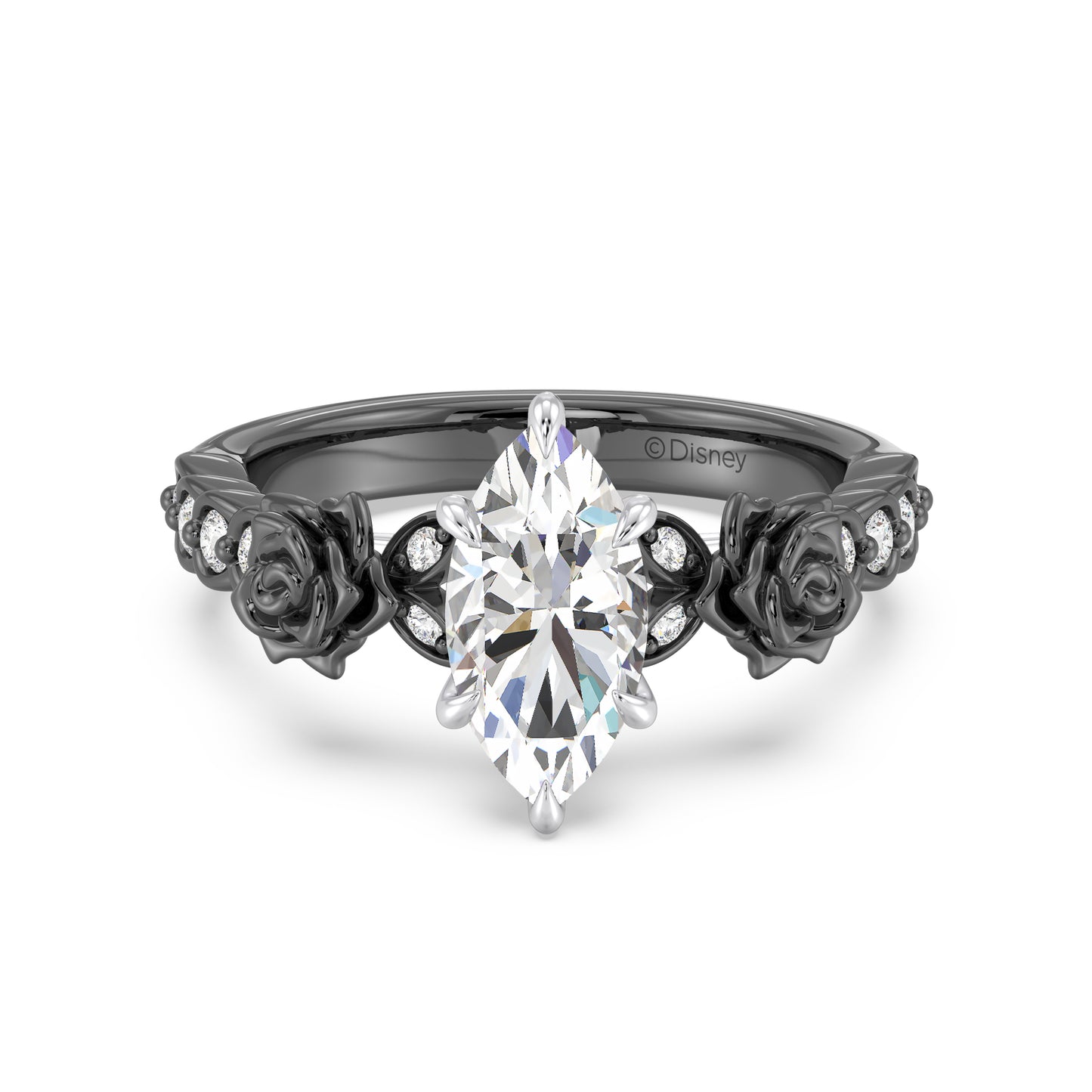 Enchanted Star Lab Grown Diamond 14K Gold Maleficent Rose Engagement Ring Set