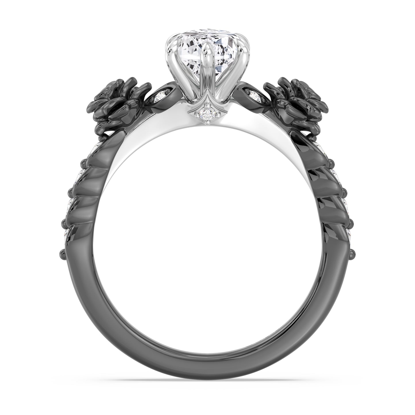 Enchanted Star Lab Grown Diamond 14K Gold Maleficent Rose Engagement Ring Set