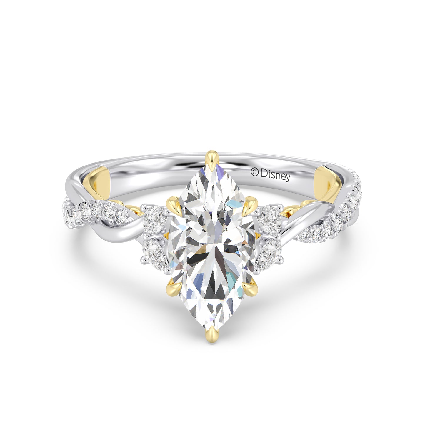 Enchanted Star Lab Grown Diamond And 14K Gold Disney Princess Rapunzel Twist Engagement Ring
