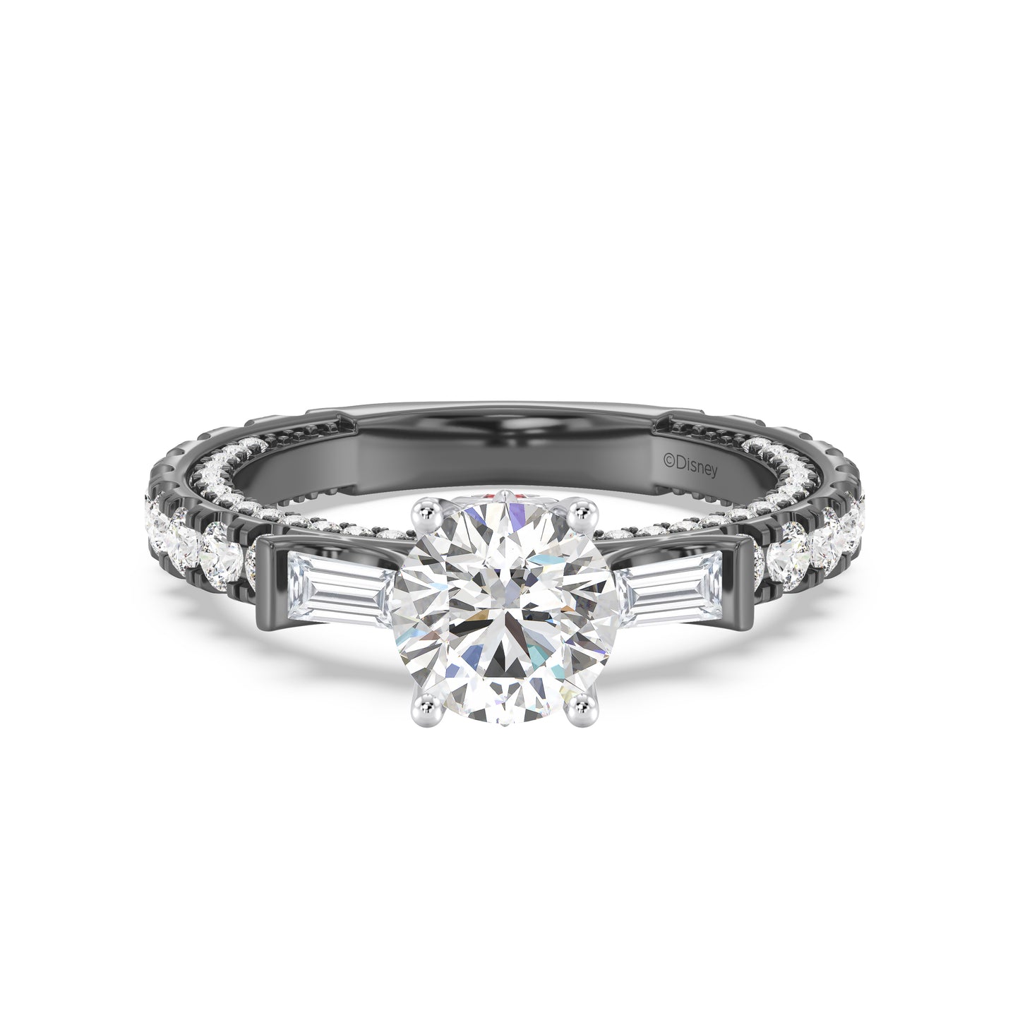 Enchanted Star Lab Grown Diamond Black Rhodium Over 14K Gold Evil Queen Garnet Engagement Ring