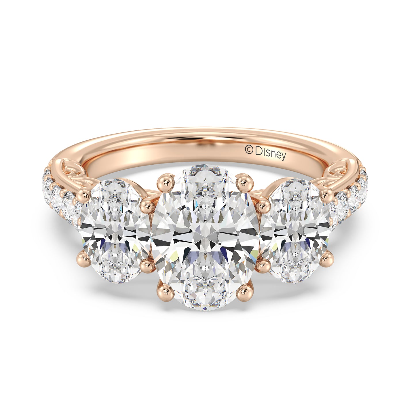 Enchanted Star Lab Grown Diamond 14K Gold Cinderella Three Stone Engagement Ring
