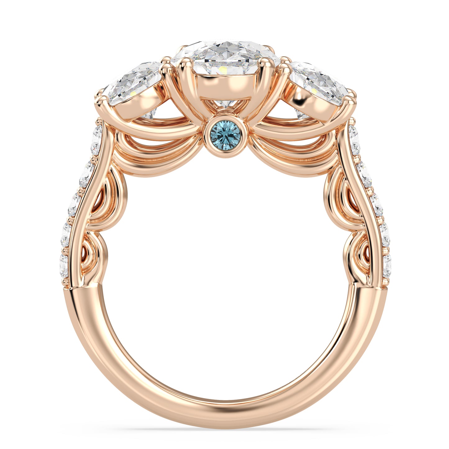 Enchanted Star Lab Grown Diamond 14K Gold Cinderella Three Stone Engagement Ring