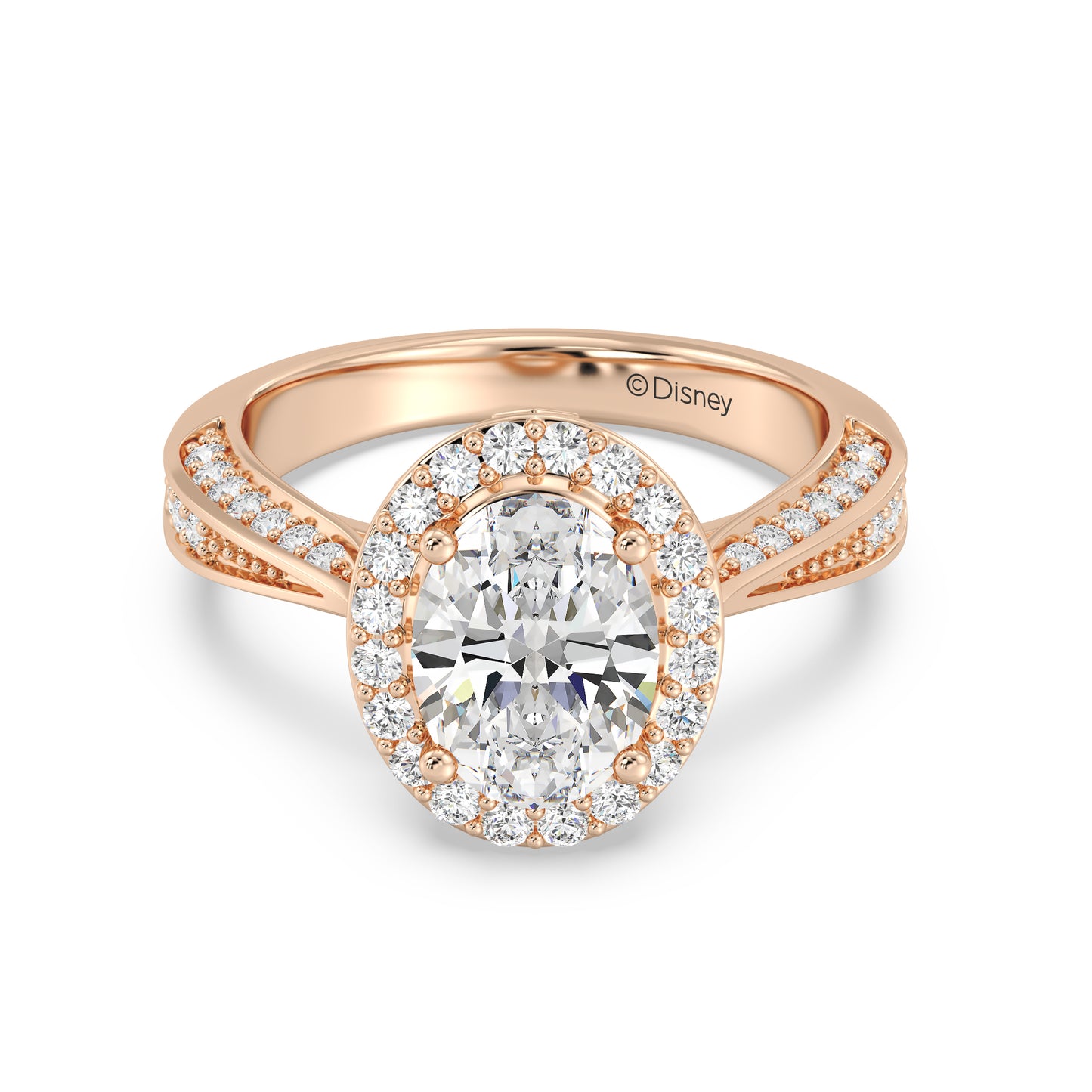 Enchanted Star Lab Grown Diamond 14K Gold Majestic Princess Tapered Shank Engagement Ring