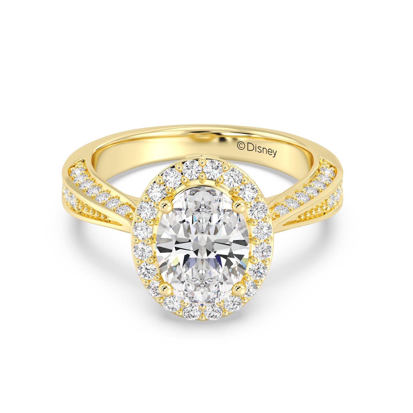 Enchanted Star Lab Grown Diamond 14K Gold Majestic Princess Tapered Shank Engagement Ring