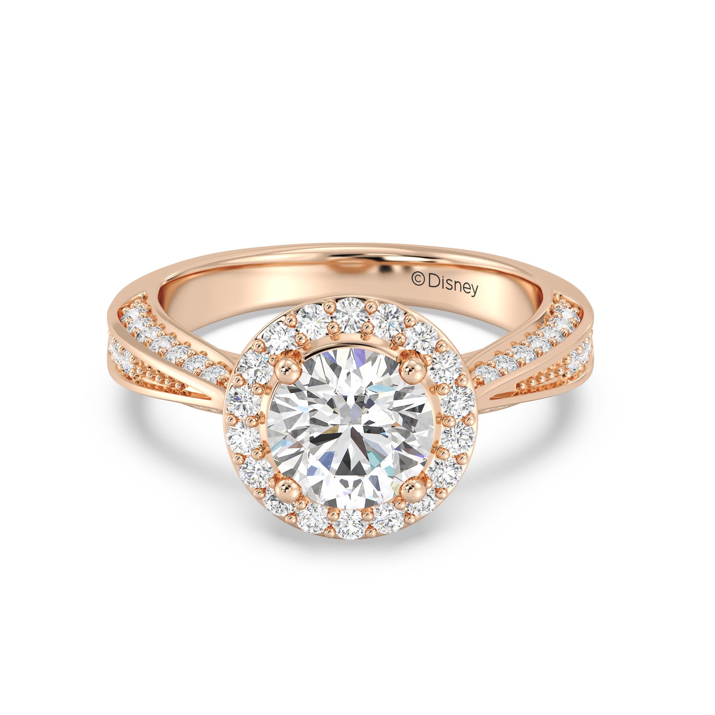 Enchanted Star Lab Grown Diamond 14K Gold Majestic Princess Tapered Shank Engagement Ring