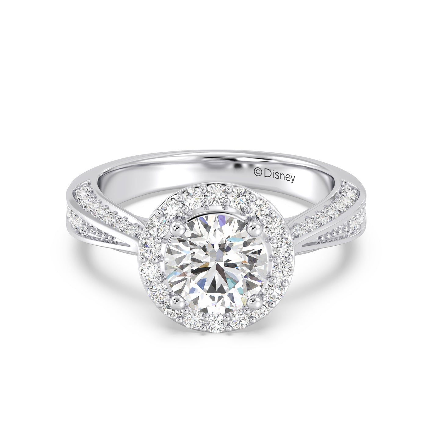 Enchanted Star Lab Grown Diamond 14K Gold Majestic Princess Tapered Shank Engagement Ring