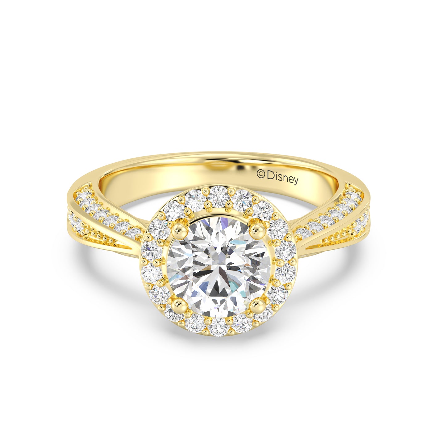 Enchanted Star Lab Grown Diamond 14K Gold Majestic Princess Tapered Shank Engagement Ring