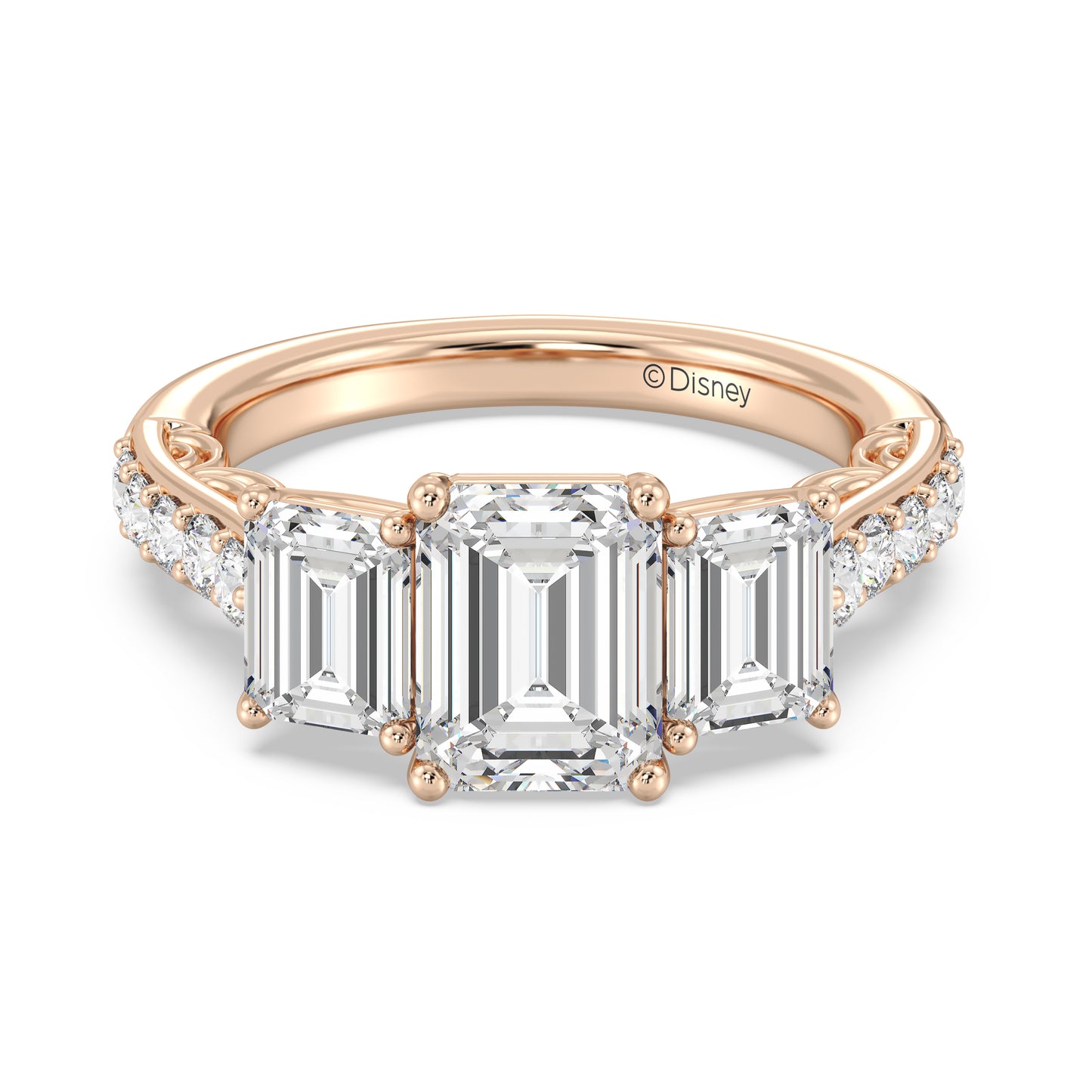 Enchanted Star Lab Grown Diamond 14K Gold Cinderella Three Stone Engagement Ring