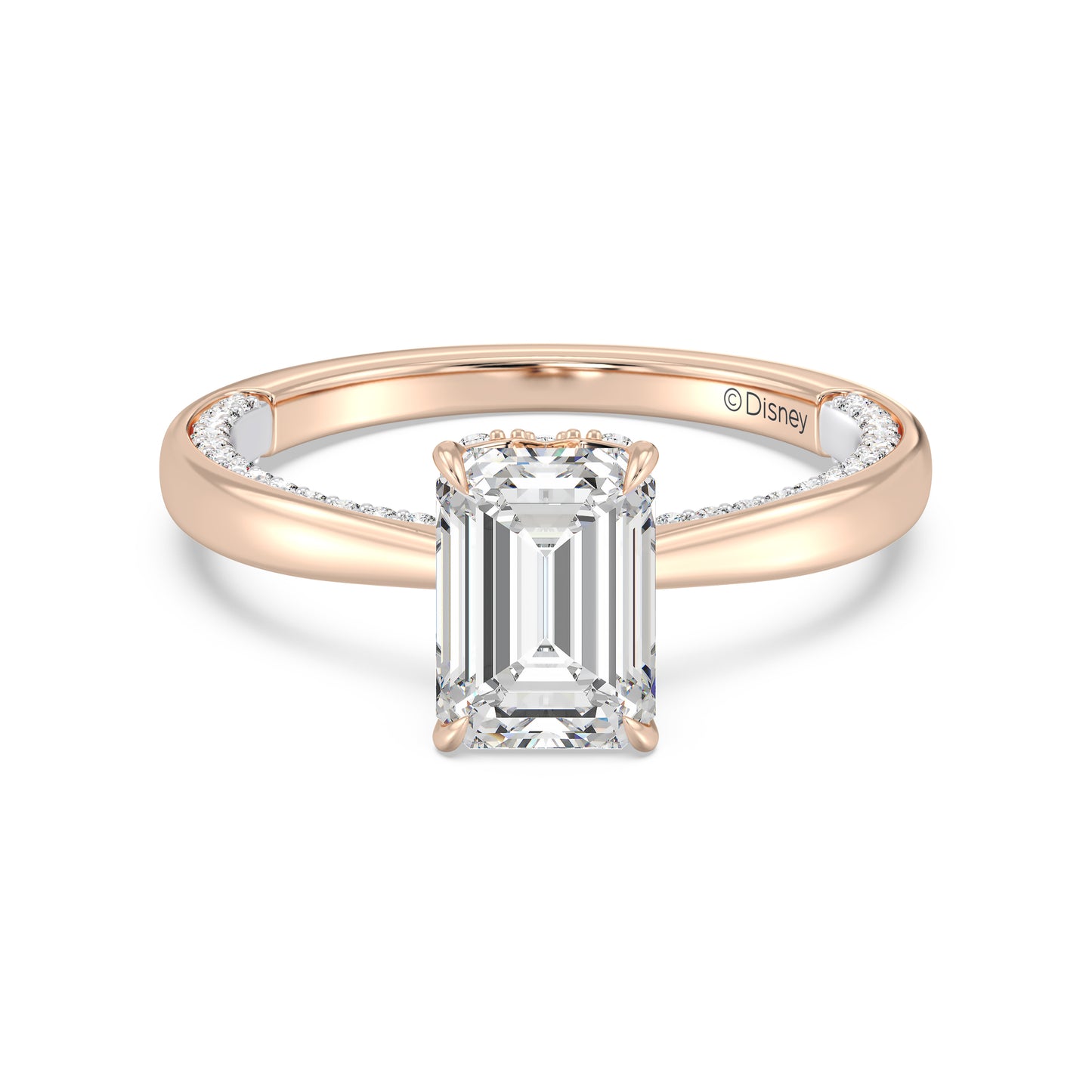 Enchanted Star Lab Grown Diamond With 14K Gold, Disney's Aurora Solitaire Studded Gallery Engagement Ring
