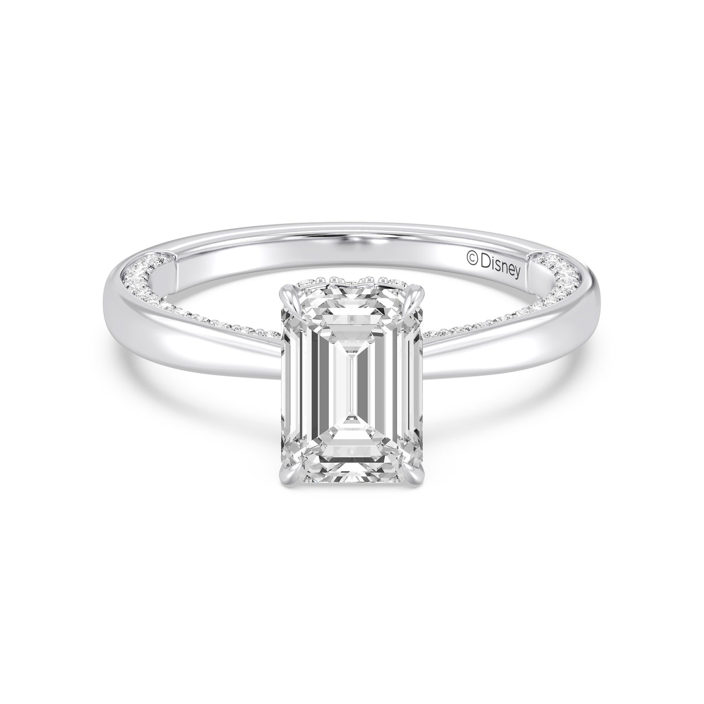 Enchanted Star Lab Grown Diamond With 14K Gold, Disney's Aurora Solitaire Studded Gallery Engagement Ring