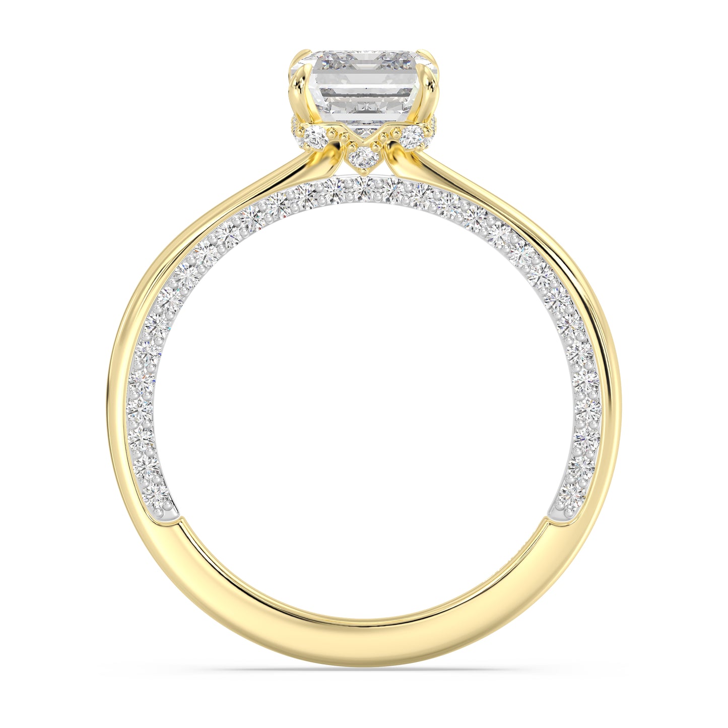Enchanted Star Lab Grown Diamond With 14K Gold, Disney's Aurora Solitaire Studded Gallery Engagement Ring