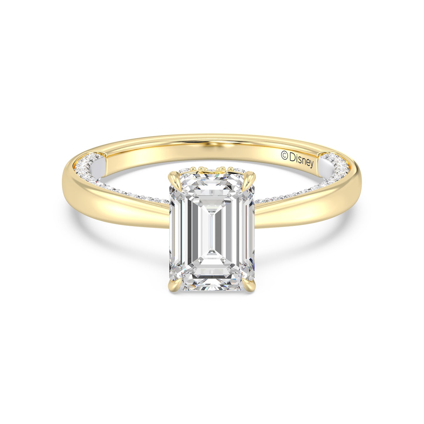 Enchanted Star Lab Grown Diamond With 14K Gold, Disney's Aurora Solitaire Studded Gallery Engagement Ring