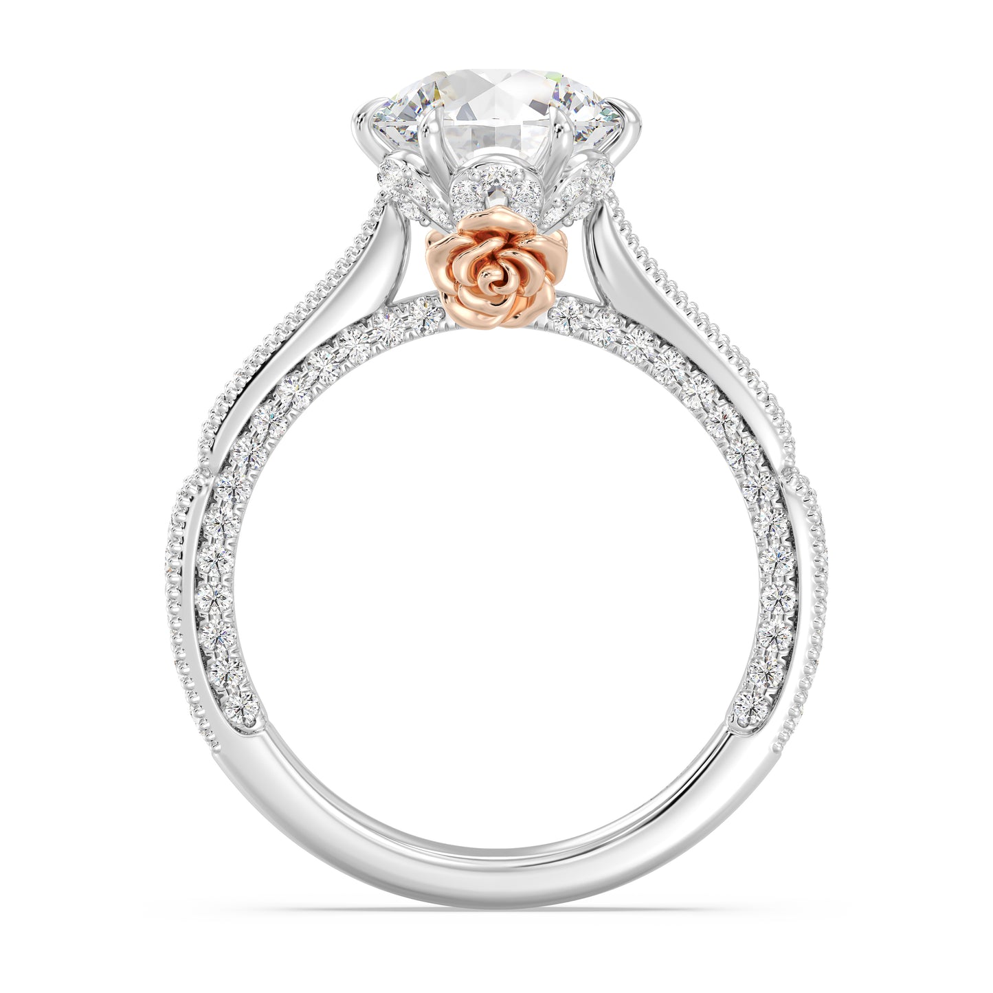 Enchanted Star Lab Grown Diamond And 14K Gold Disney Princess Belle Vintage Milgrain Engagement Ring