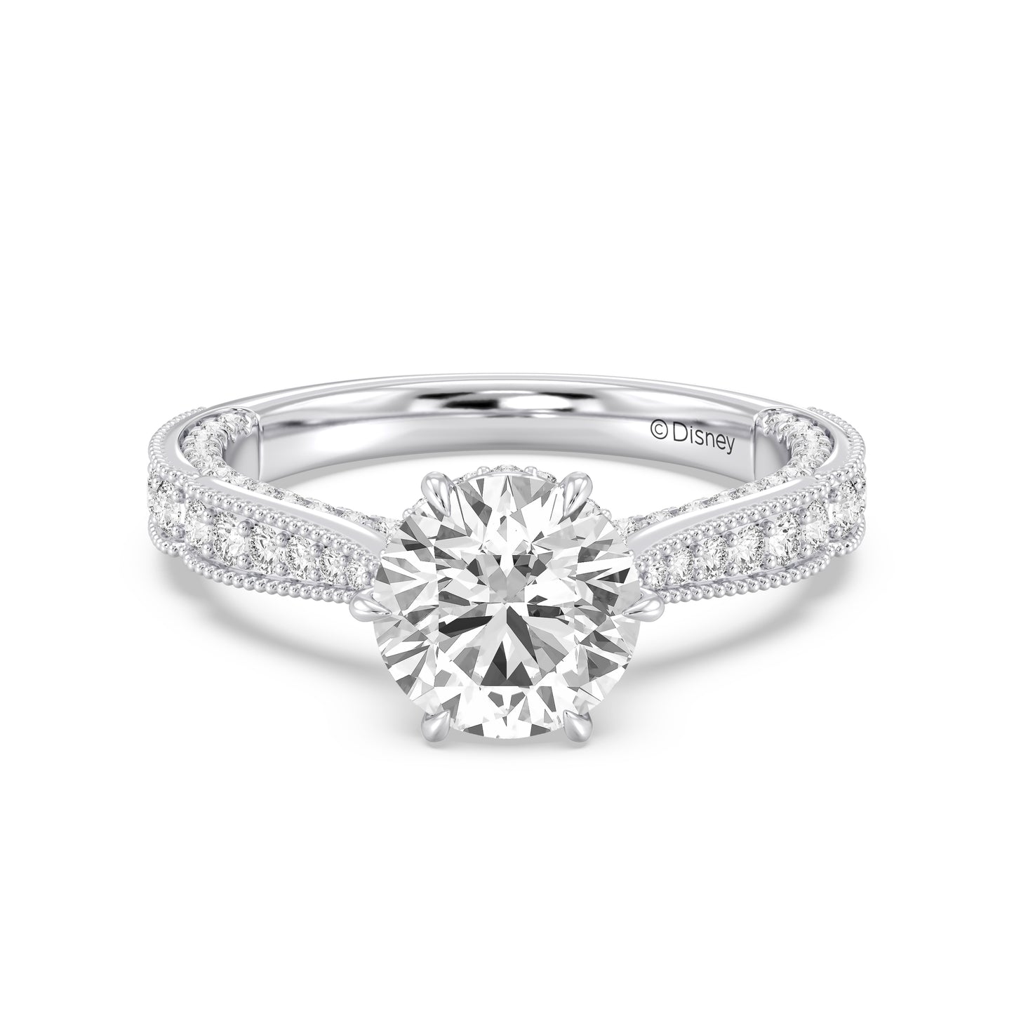 Enchanted Star Lab Grown Diamond And 14K Gold Disney Princess Belle Vintage Milgrain Engagement Ring