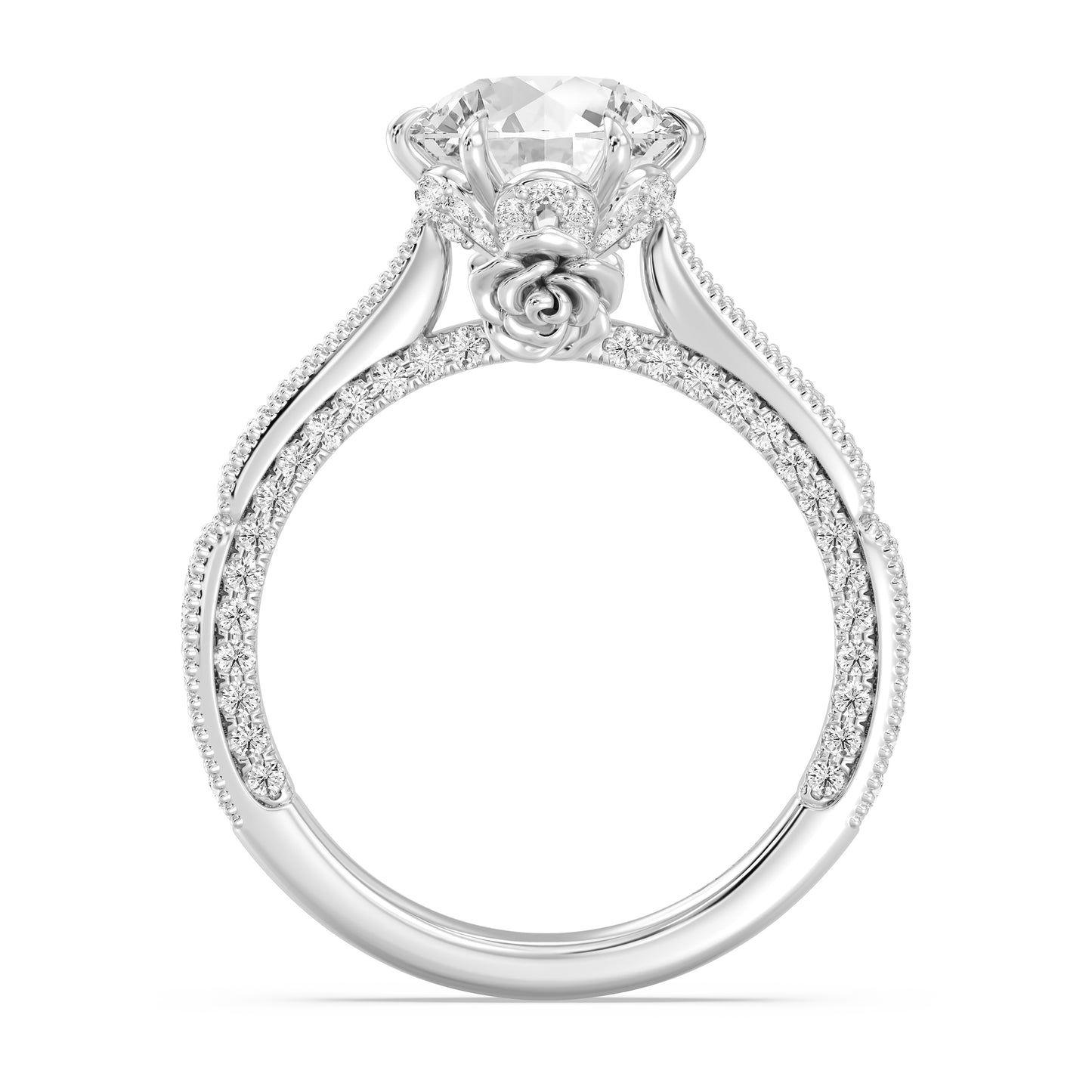 Enchanted Star Lab Grown Diamond And 14K Gold Disney Princess Belle Vintage Milgrain Engagement Ring