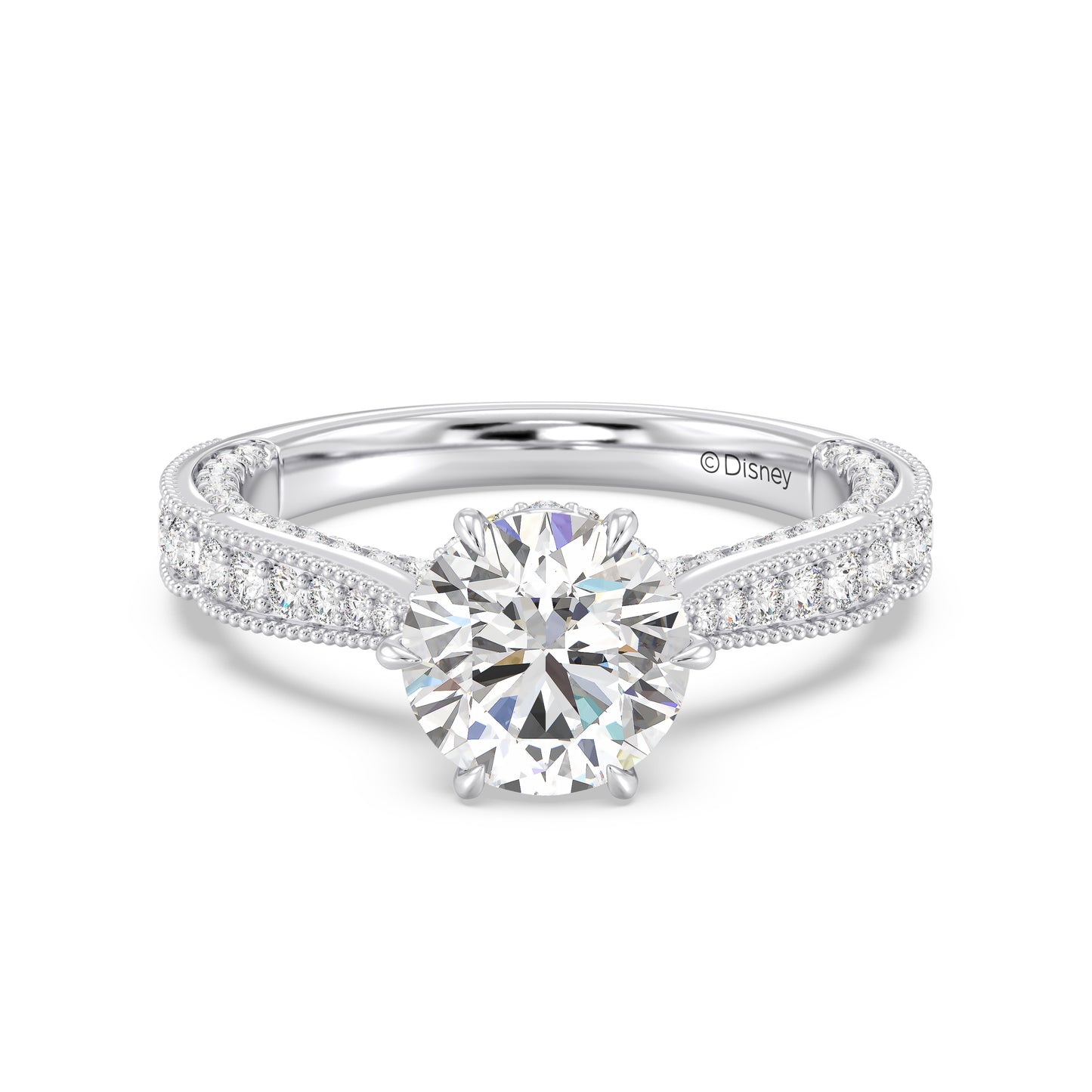 Enchanted Star Lab Grown Diamond And 14K Gold Disney Princess Belle Vintage Milgrain Engagement Ring