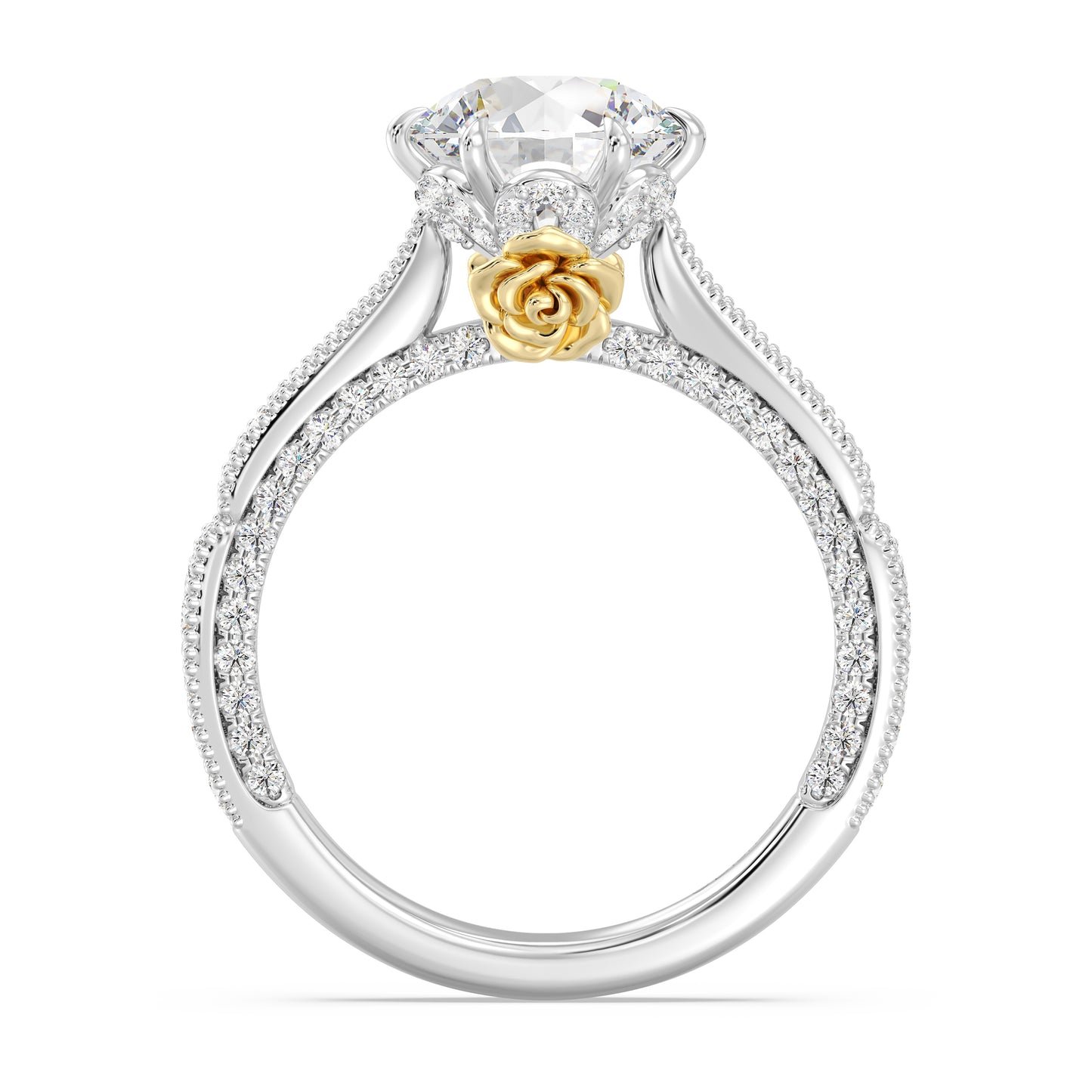 Enchanted Star Lab Grown Diamond And 14K Gold Disney Princess Belle Vintage Milgrain Engagement Ring