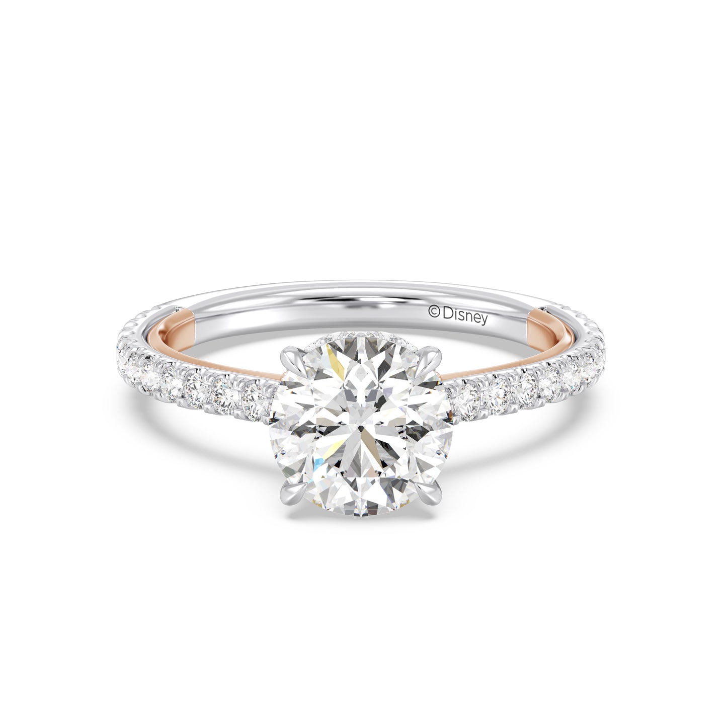 Enchanted Star Lab Grown Diamond And 14K Gold Disney Princess Ariel Hidden Halo Engagement Ring