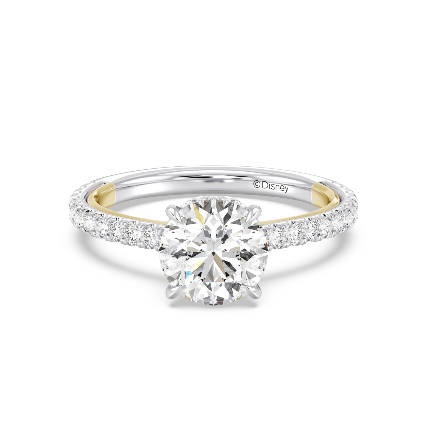 Enchanted Star Lab Grown Diamond And 14K Gold Disney Princess Ariel Hidden Halo Engagement Ring