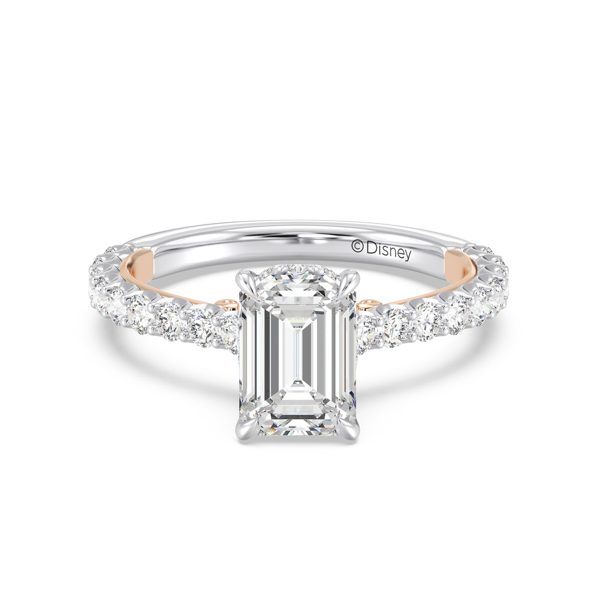 Enchanted Star Lab Grown Diamond And 14K Gold, Disney's Belle Pavé Rose Engagement Ring