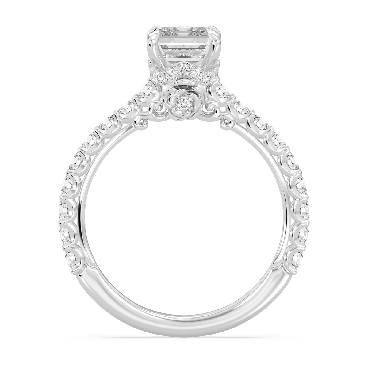 Enchanted Star Lab Grown Diamond And 14K Gold, Disney's Belle Pavé Rose Engagement Ring