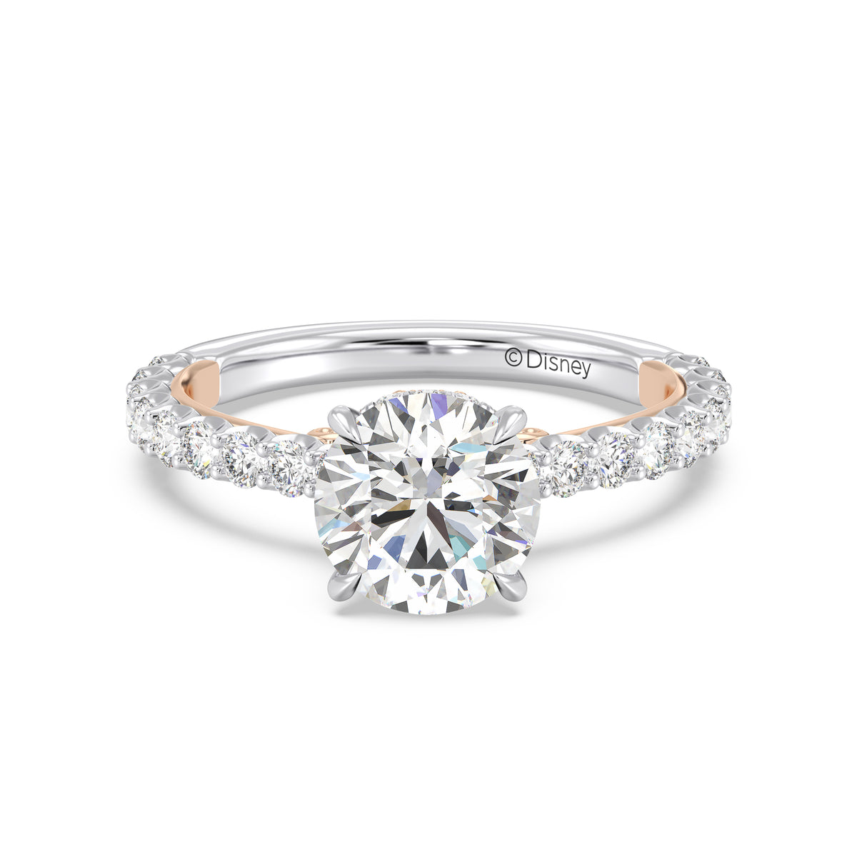 Enchanted Star Lab Grown Diamond And 14K Gold, Disney's Belle Pavé Rose Engagement Ring