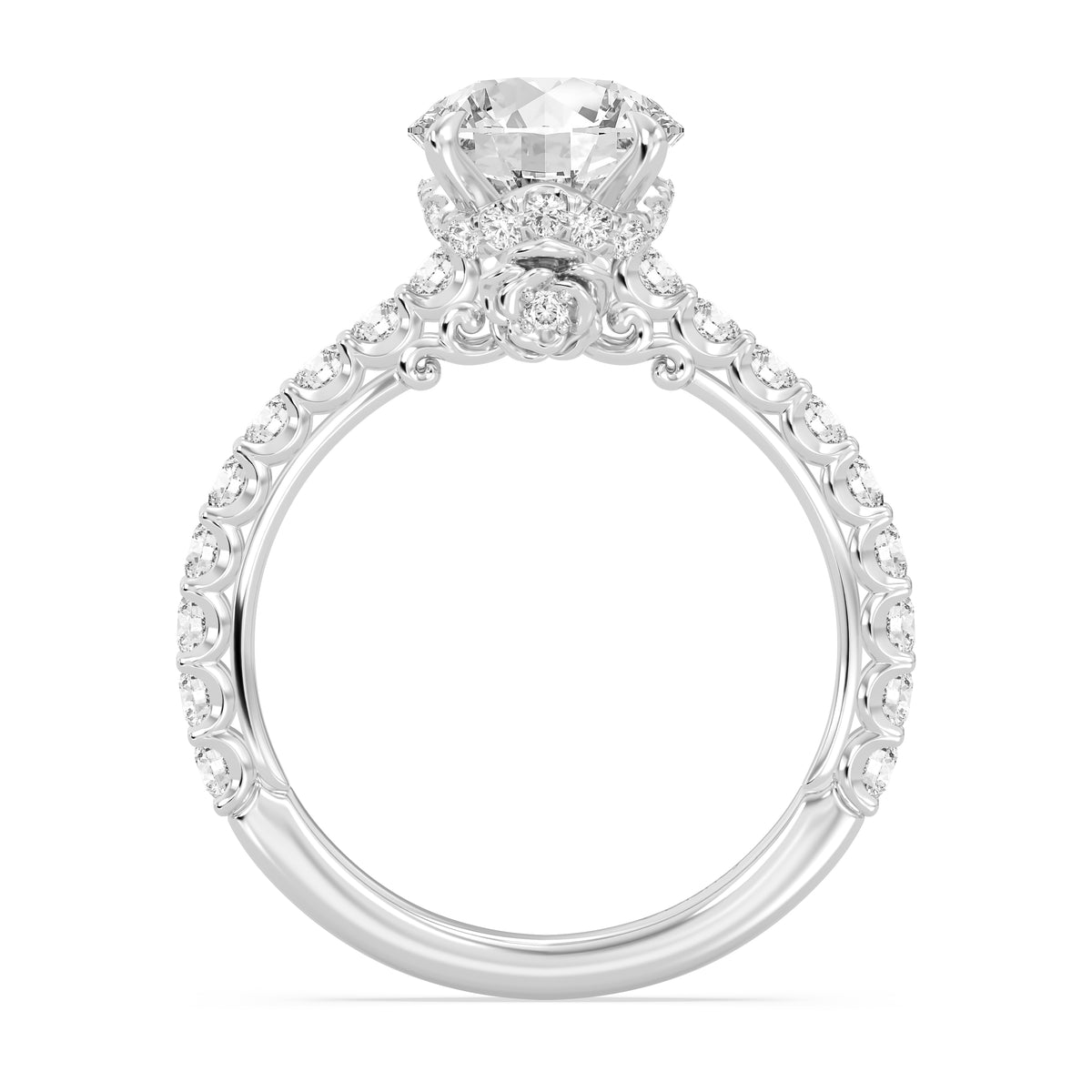 Enchanted Star Lab Grown Diamond And 14K Gold, Disney's Belle Pavé Rose Engagement Ring