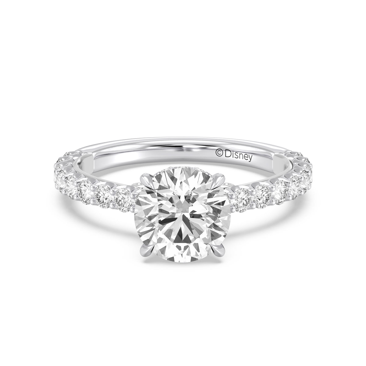 Enchanted Star Lab Grown Diamond And 14K Gold, Disney's Belle Pavé Rose Engagement Ring